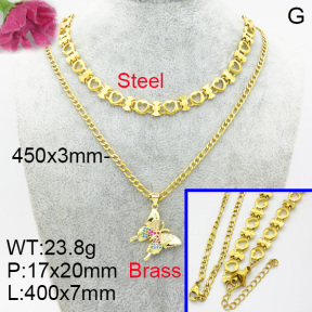 Fashion Brass Necklace  F3N403277baka-L017