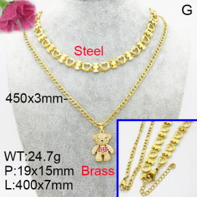 Fashion Brass Necklace  F3N403278vbmb-L017