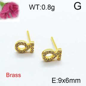 Fashion Brass Earrings  F6E403095bbov-J125