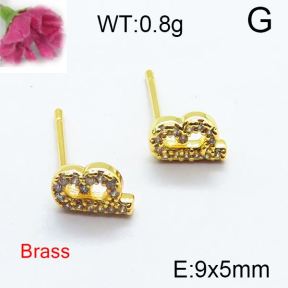 Fashion Brass Earrings  F6E403100bbov-J125
