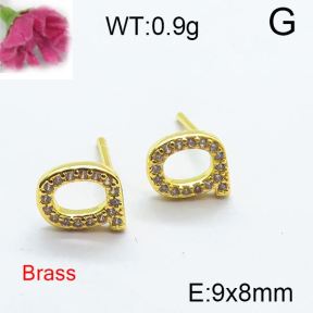 Fashion Brass Earrings  F6E403103bbov-J125