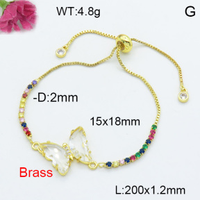 Fashion Brass Bracelet  F3B404082avja-G030