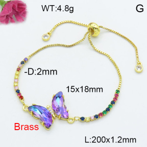 Fashion Brass Bracelet  F3B404084avja-G030
