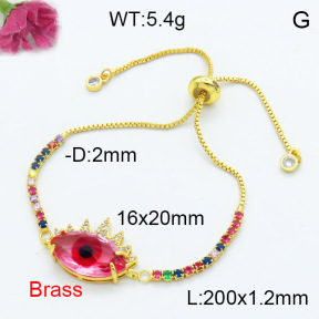 Fashion Brass Bracelet  F3B404158ablb-G030
