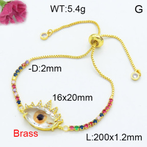 Fashion Brass Bracelet  F3B404162ablb-G030
