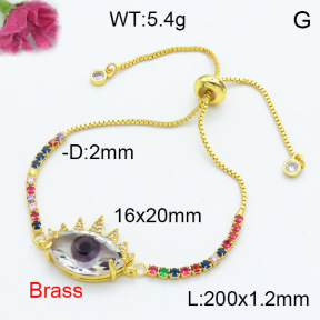 Fashion Brass Bracelet  F3B404164ablb-G030
