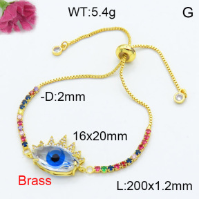 Fashion Brass Bracelet  F3B404165ablb-G030