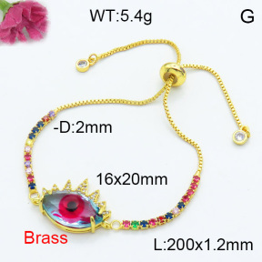 Fashion Brass Bracelet  F3B404166ablb-G030