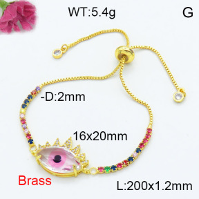 Fashion Brass Bracelet  F3B404169ablb-G030