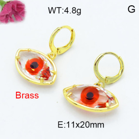 Fashion Brass Earrings  F3E402304bbov-G030
