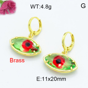 Fashion Brass Earrings  F3E402305bbov-G030