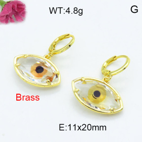 Fashion Brass Earrings  F3E402307bbov-G030