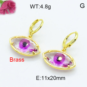 Fashion Brass Earrings  F3E402308bbov-G030