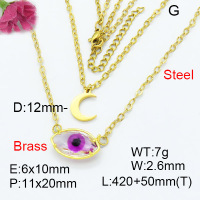 Fashion Brass Necklace  F3N403280baka-G030