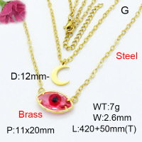 Fashion Brass Necklace  F3N403281baka-G030