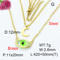 Fashion Brass Necklace  F3N403282baka-G030