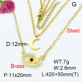 Fashion Brass Necklace  F3N403290baka-G030