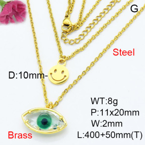 Fashion Brass Necklace  F3N403295baka-G030