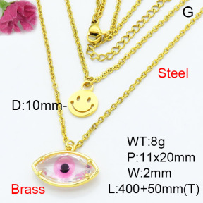 Fashion Brass Necklace  F3N403296baka-G030