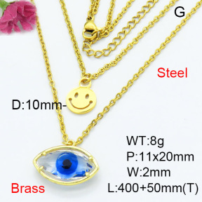 Fashion Brass Necklace  F3N403297baka-G030