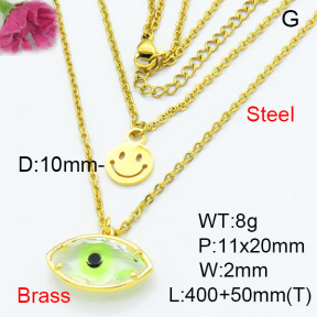 Fashion Brass Necklace  F3N403298baka-G030