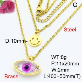 Fashion Brass Necklace  F3N403299baka-G030