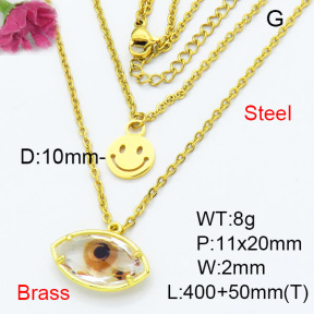 Fashion Brass Necklace  F3N403300baka-G030