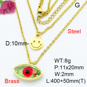 Fashion Brass Necklace  F3N403301baka-G030