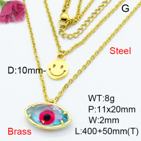 Fashion Brass Necklace  F3N403302baka-G030