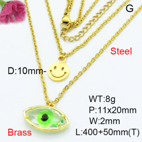 Fashion Brass Necklace  F3N403303baka-G030