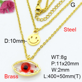Fashion Brass Necklace  F3N403304baka-G030
