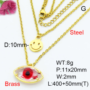 Fashion Brass Necklace  F3N403305baka-G030