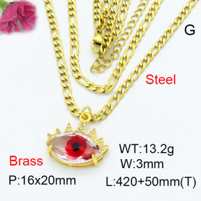 Fashion Brass Necklace  F3N403306ablb-G030