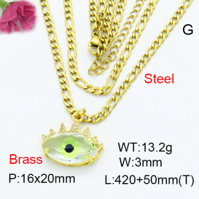 Fashion Brass Necklace  F3N403309ablb-G030