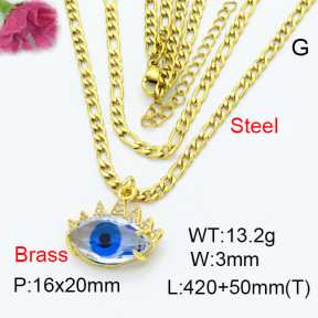 Fashion Brass Necklace  F3N403310ablb-G030