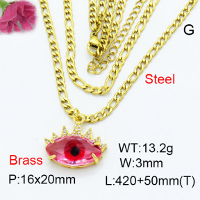 Fashion Brass Necklace  F3N403315ablb-G030