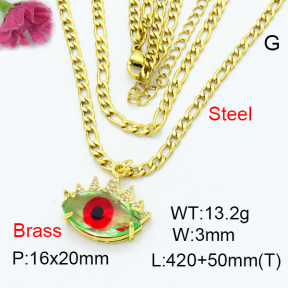 Fashion Brass Necklace  F3N403316ablb-G030