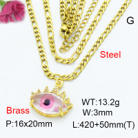 Fashion Brass Necklace  F3N403317ablb-G030