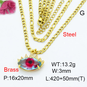 Fashion Brass Necklace  F3N403318ablb-G030