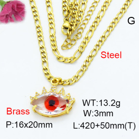 Fashion Brass Necklace  F3N403319ablb-G030