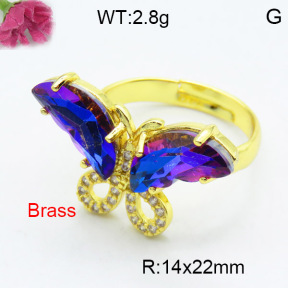 Fashion Brass Ring  F3R400493vbmb-G030