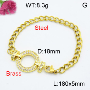 Fashion Brass Bracelet  F3B404170vbmb-L024