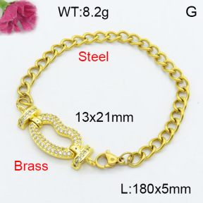 Fashion Brass Bracelet  F3B404173vbmb-L024