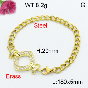 Fashion Brass Bracelet  F3B404175vbmb-L024