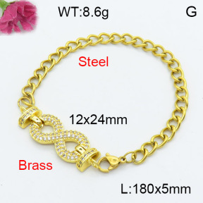 Fashion Brass Bracelet  F3B404177vbmb-L024