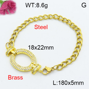 Fashion Brass Bracelet  F3B404181vbmb-L024