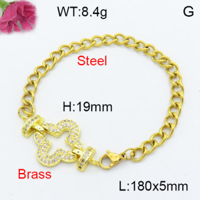 Fashion Brass Bracelet  F3B404183vbmb-L024