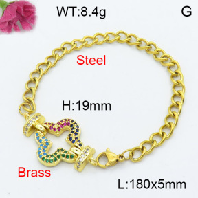 Fashion Brass Bracelet  F3B404184vbnb-L024