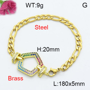 Fashion Brass Bracelet  F3B404188vbnb-L024