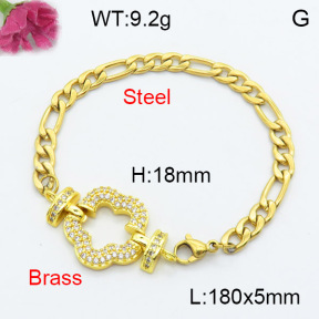 Fashion Brass Bracelet  F3B404189vbmb-L024